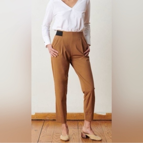 ADAY Pants - ADAY • Turn it Up pant - camel brown - Small high rise straight leg